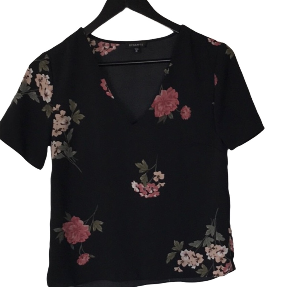 Dynamite Floral Top- Black- Size XS